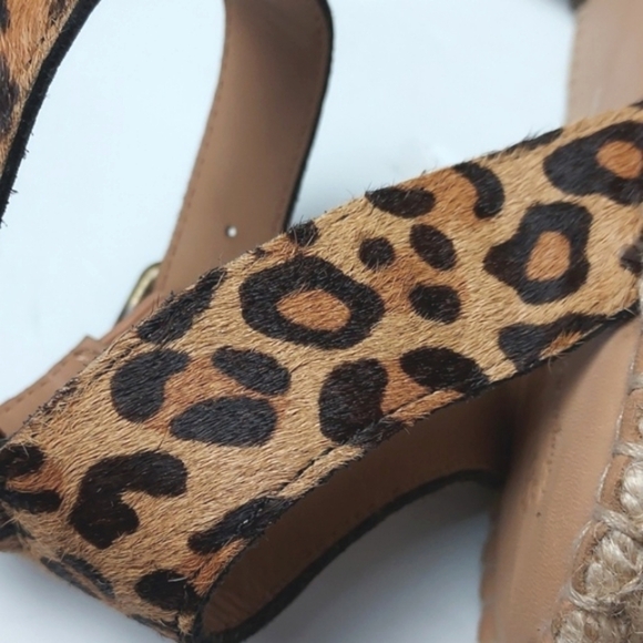 Soludos Flatform Cadiz Sandals in Leopard Calf Hair Platform Espadrilles Size 11 - Picture 14 of 16